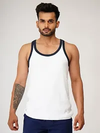 EcoLove Men's Cotton Solid Regular Fit Muscle Vests/Rib Gym Vest-thumb1