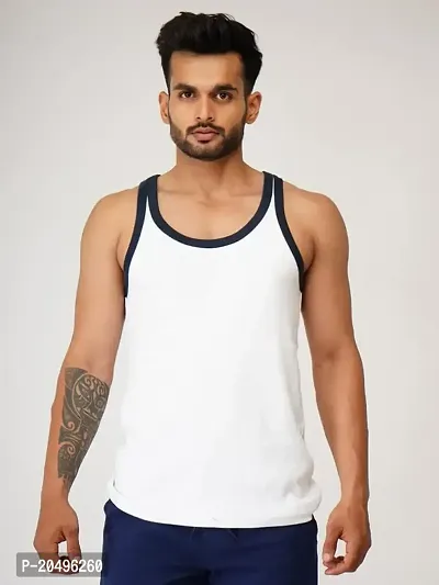 EcoLove Men's Cotton Solid Regular Fit Muscle Vests/Rib Gym Vest-thumb2