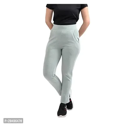 EcoLove Women's Interlock Fitted Pants | Cotton Blend Formal Casual Pants