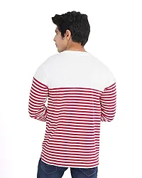 CARBON BASICS Men's Regular Fit Cotton Striped Henley T-Shirt Full Sleeves-thumb4