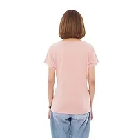 CARBON BASICS Women T-Shirt Half Sleeve, Round Neck Cotton Plain Tshirt-thumb1