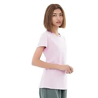 CARBON BASICS Women T-Shirt Half Sleeve, Round Neck Cotton Plain Tshirt-thumb2