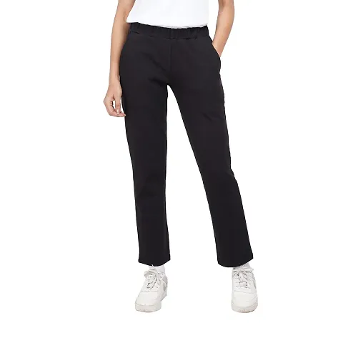 EcoLove Women's Organic Cotton Solid Relaxed Fit Trackpants Lower with Pockets