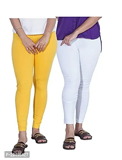 CARBON BASICS Women's Cotton Ankle Length Leggings Bottom Wear Combo Pack of 2-thumb0