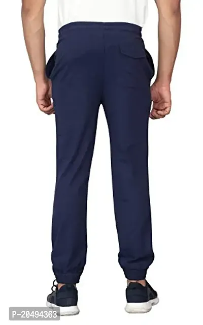 CARBON BASICS Men's Cotton Joggers Lower Track Pants with Zipper Pockets-thumb5