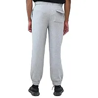 CARBON BASICS Men's Cotton Joggers Lower Track Pants with Zipper Pockets (DK Grey Melange-thumb1