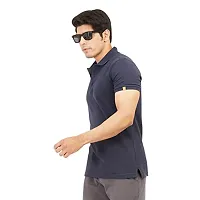 EcoLove Men's Cotton Half Sleeves Slim Fit Collared Formal Polo T-Shirt-thumb3