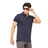 EcoLove Men's Cotton Half Sleeves Slim Fit Collared Formal Polo T-Shirt-thumb2