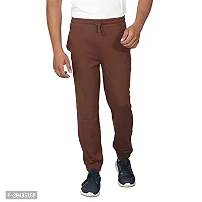 CARBON BASICS Men's Cotton Joggers Lower Track Pants with Zipper Pockets