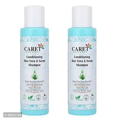 Caret Organic Aloevera Conditioning Shampoo With Neem For Smoother  Shiner Hair - Control Dandruff - Sls  Paraben Free Pack Of 2-thumb0