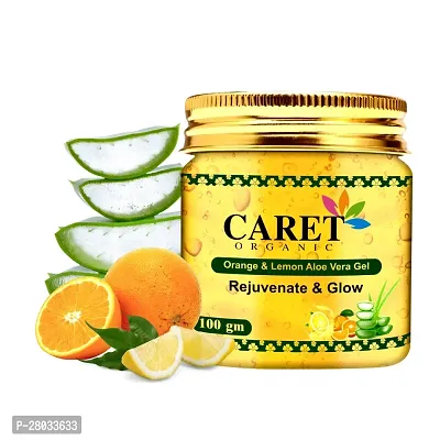 Caret Organic Vitamin C Orange  Lemon Aloe Vera Gel | Remove Dark Spots , Acne  Pigmentation - Natural  Ingredients 100g