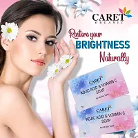 Caret Organic Vitamin C  Kojic Acid Skin Whitening Soap | Reduce Dark spots, Dead Skin Cells | Paraben free-75g Pack Of 1-thumb2