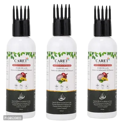 Caret Organic Red Onion Seed Hair Oil Pack Of 3-(100ml)