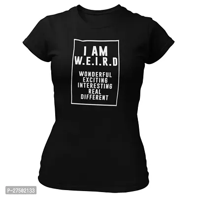 Elegant Black Cotton Printed Tshirt For Women-thumb0