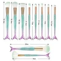 DATNASAYAD?Makeup Brushes Set 10pcs 3d Mermaid Makeup Brush Cosmetic Brushes Eyeshadow Eyeliner Blush Brushes-thumb4