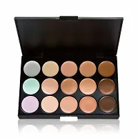 Fozzby 15 Color Cream Concealer Palette with Make up Brush Set (2 Items in the set)-thumb1