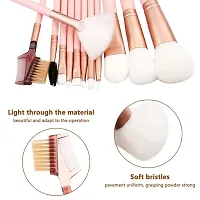 FOZZBY Makeup Brush Set With Storage Barrel - Pack of 12 (Light Pink)-thumb4