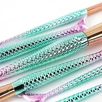 DATNASAYAD?Makeup Brushes Set 10pcs 3d Mermaid Makeup Brush Cosmetic Brushes Eyeshadow Eyeliner Blush Brushes-thumb1