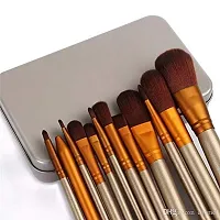 FOZZBY Naked Makeup Brush Tool Set of 12 with Storage Box + Makeup Brush Cleaner + Sponge puff (Color May Vary)-thumb1