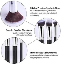 Women's  Girl's 10 Pcs Fiber Bristle Makeup Brush Set, Black - (Pack of 10)-thumb3