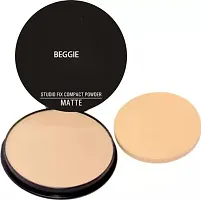 Beggie Studio Fix Natural Shade Matte Full Coverage Compact Powder and 1 Rosegold Eyeshadow Palatte with 1 Nude Eyeshadow Palatte - (Pack of 3)-thumb1