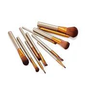 Women's  Girl's Makeup Brush Sets - 12 Pcs Brown Makeup Brushes Set with Storage Box and 1 White Mini Foundation Brush - (Pack of 13)-thumb1