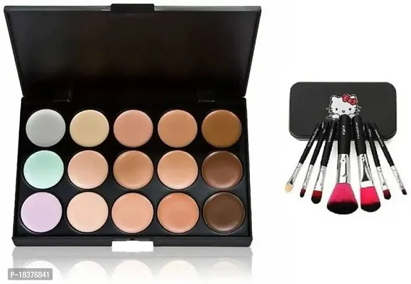 Beggie 15 Colors Contour Concealer Palette + Makeup Brush Set With Storage Box (2 Items in the set)