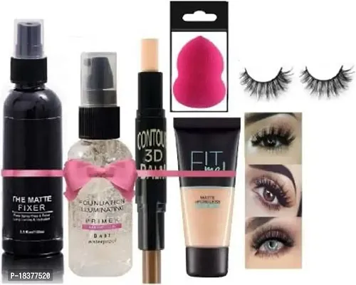 Beggie combo of 6 items (6 Items in the set)1 fixer, 1 primer, 1 wonder stick, 1 foundation tube, 1 pair eyelash, 1 puff