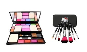 FOZZBY 6171 Makeup Kit With 7Pcs Makeup Brush Set(Black) And H36 Eyeliner-thumb1