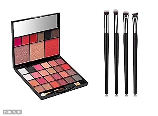 Beggie BEAUTY Eyeshadow Palette with Brush Set Combo of All in One Makeup kit Palette with Eyeshadow Blending Brushes (4pcs Eye Shades Brush)