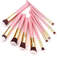 Women's  Girl's 10 Pcs Fiber Bristle Makeup Brush Set, Pink - (Pack of 10)-thumb2