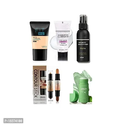 FOUNDATION 18ML, PRIMER 50ML, FIXER 100ML, CONTOUR STICK + GREEN TEA FACIAL OIL MASK 40G