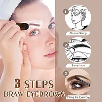 FOZZBY Eyebrow Stamp and Eyebrow Stencil Kit - Eyebrow Stamp and Shaping Kit for Perfect Brow, 3 Eyebrow Stamp Stencils Kit and 1 Eyebrow Brush, Long-lasting, Waterproof (Black)-thumb2