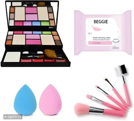 Beggie 6171 Makeup Kit TYA With 5 Pcs. Makeup Brush  2 MeNow Sponge Puff  Facial Wipes