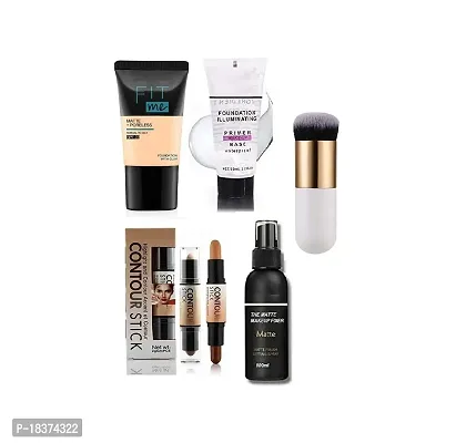 FOUNDATION 18ML, PRIMER 50ML, FIXER 100ML, CONTOUR STICK + FOUNDATION BRUSH