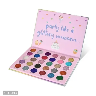 Fozzby Beauty Professional Gelanzi Party Like a Glittery Unicorn Glitter Eyeshadow Palette, Shimmery Finish - Multicolor-thumb0