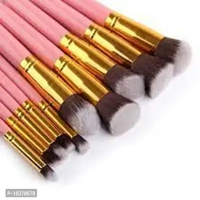 Women's  Girl's 10 Pcs Fiber Bristle Makeup Brush Set, Pink - (Pack of 10)-thumb5