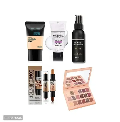 FOUNDATION 18ML, PRIMER 50ML, FIXER 100ML, CONTOUR STICK + NUDE EYE 18X1 COLOR EYESHADOW