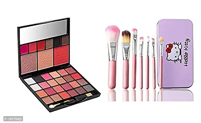 Beggie Eyeshadow With Brush Set Combo of All in One Makeup Kit Palette (35in1) with 7pcs Makeup Brushes Kit, Multicolor Matte  Shimmery Finish