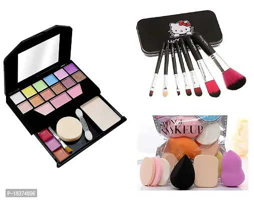 Foozby Fashion Makeup Kit for Girls + Premium Makeup Brushes + PRO TYA Makeup Sponges (5024+HK BLACK)-thumb0