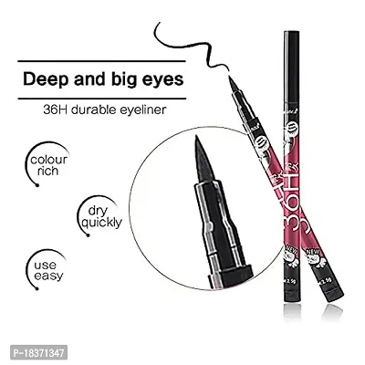 36H Black Waterproof Liquid Eyeliner Make Up Beauty Comestics Long-lasting Eye Liner Pencil Makeup Tools for eyeshadow(Set of 12)-thumb3