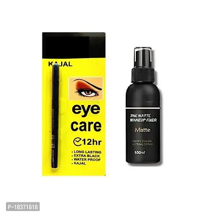 ADS KAJAL EYE CARE LONG LASTING 12HR, (PACK OF - 1) + FIXER 100 ML FOR MAKEUP