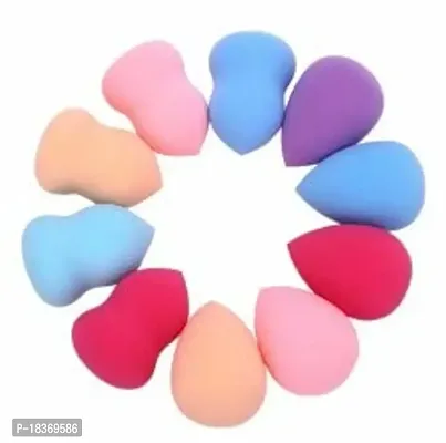 Women's  Girl's Fozzby 10 Pcs Multicolour Makeup Sponge Beauty Blenders for Blending Face Makeup - (Pack of 10)-thumb0