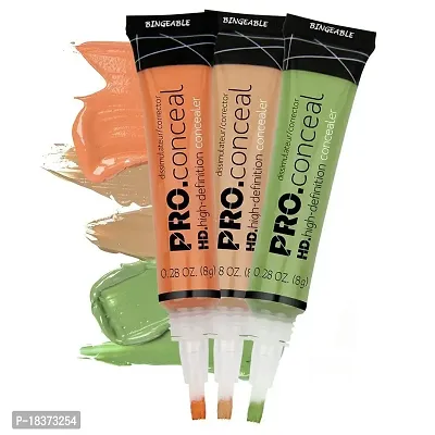 Conceal Hd Concealer, 8Ml each Liquid, Powder Natural (Orange, Yellow, Green Corrector)-thumb0