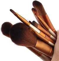 Women's  Girl's Makeup Brush Sets - 12 Pcs Brown Makeup Brushes Set with Storage Box and 1 White Mini Foundation Brush - (Pack of 13)-thumb3