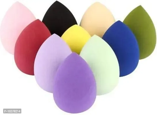 Women's  Girl's Multicolour 10 Pcs Makeup Sponge Beauty Blenders for Blending Face Makeup - (Pack of 10)-thumb0