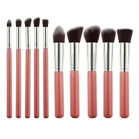 Women's  Girl's Fiber Bristle Makeup Brush Set, Pink - (Pack of 10)-thumb3