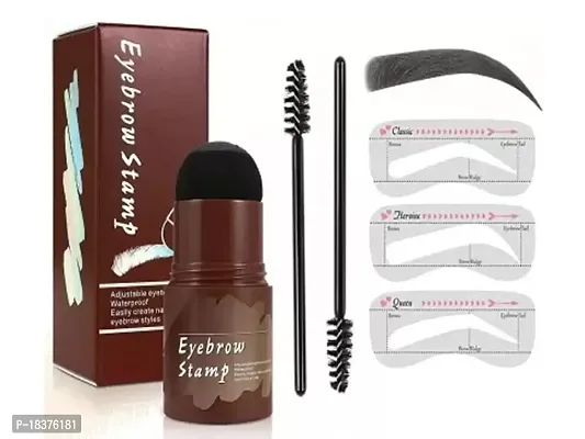 BEGGIE Eyebrow Stamp Shaping Kit - Eyebrow Powder Stamp Makeup with 10 Reusable Eyebrow Stencils hicker and Fuller Brows Eyebrow Pen Brushes,Waterproof Long Lasting Buildable Eyebrow Makeup