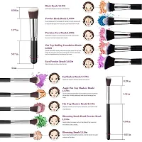 Women's  Girl's Makeup Brushes Set, Synthetic Foundation Face Powder Blush Eyeshadow Brush Makeup Brush Kit with Blender Sponge - (10Pcs - Black, Silver)-thumb4