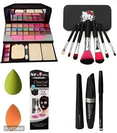 Beggie 6155 Makeup kit + 5 pcs Makeup Brush + 2 pc Blender (4 Items in the set) (MAKEUP KIT 3)